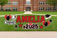 Personalized Graduation Yard Sign Letters 17", Custom Graduation Yard Cutouts Congratulations Grad 2025 Yard Décor With Metal Stakes