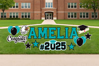 Personalized Graduation Yard Sign Letters 17", Custom Graduation Yard Cutouts Congratulations Grad 2025 Yard Décor With Metal Stakes