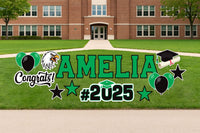 Personalized Graduation Yard Sign Letters 17", Custom Graduation Yard Cutouts Congratulations Grad 2025 Yard Décor With Metal Stakes