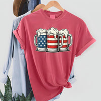 Beer American Flag Long Sleeve Shirt