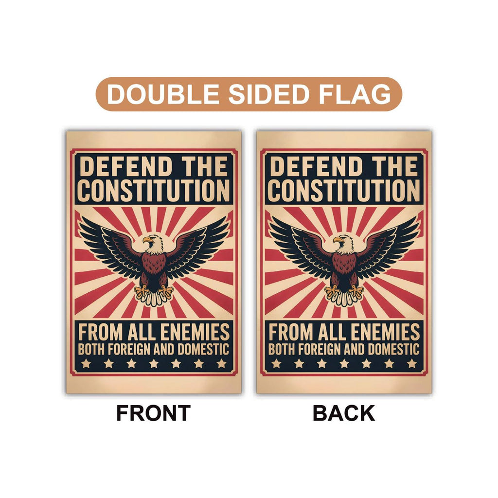 Defend the Constitution Garden Flag, 12x18 Inch Double Sided, Resist Hate Flag