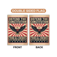 Defend the Constitution Garden Flag, 12x18 Inch Double Sided, Resist Hate Flag