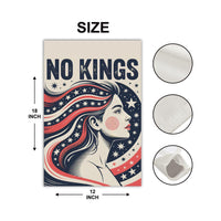 No Kings In America Garden Flag, 12x18 Inch Double Sided, Resist Hate Flag