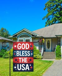 God Bless The USA Garden Flag, Patriotic Yard Flag, 4th of July Garden Decor, Red White Blue Outdoor Decoration, American Holiday Flag