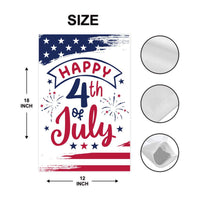 Happy 4th of July Garden Flag, Patriotic Yard Flag, American Flag Outdoor Decor, Independence Day Lawn Decoration, Red White Blue Flag