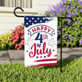Happy 4th of July Garden Flag, Patriotic Yard Flag, American Flag Outdoor Decor, Independence Day Lawn Decoration, Red White Blue Flag