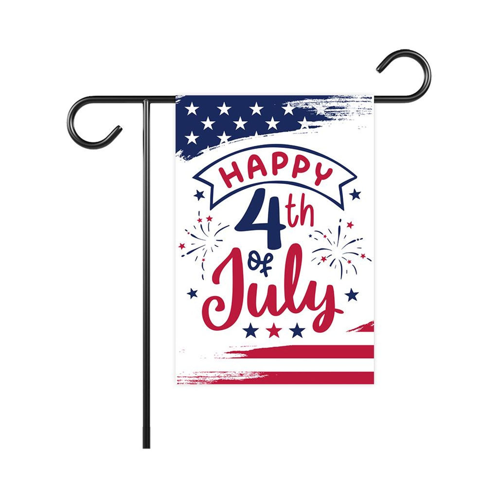 Happy 4th of July Garden Flag, Patriotic Yard Flag, American Flag Outdoor Decor, Independence Day Lawn Decoration, Red White Blue Flag