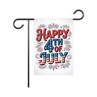 Happy 4th of July Garden Flag, Patriotic Yard Flag, American Flag Outdoor Decor, Independence Day Lawn Decoration, Red White Blue Flag
