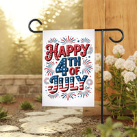 Happy 4th of July Garden Flag, Patriotic Yard Flag, American Flag Outdoor Decor, Independence Day Lawn Decoration, Red White Blue Flag