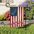 American Flag Flower Garden Flag, Poppy and Myosotis Yard Flag, Patriotic Memorial Day Outdoor Decor, 4th of July Summer Lawn Decoration