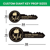Personalized Real Estate Marketing Key Cutout Sign, Customized Realtor Social Media Photo Props, Realtor Key Sign, Customized Just Sold Key