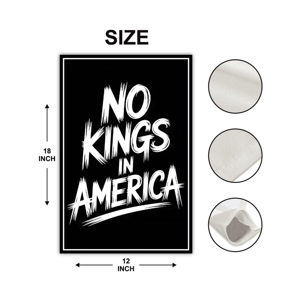No Kings In America Garden Flag, 12x18 Inch Double Sided, Resist Hate Flag