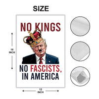No Kings In America Garden Flag, 12x18 Inch Double Sided, Resist Hate Flag