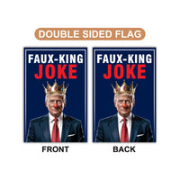 Faux King Joke, No Kings In America Garden Flag, Double Sided, Resist Hate Flag