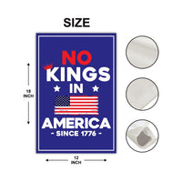 No Kings In America Garden Flag, 12x18 Inch Double Sided, Resist Hate Flag, Anti-Trump Flag, Resist Racism Flag, Resist Fascism Flag