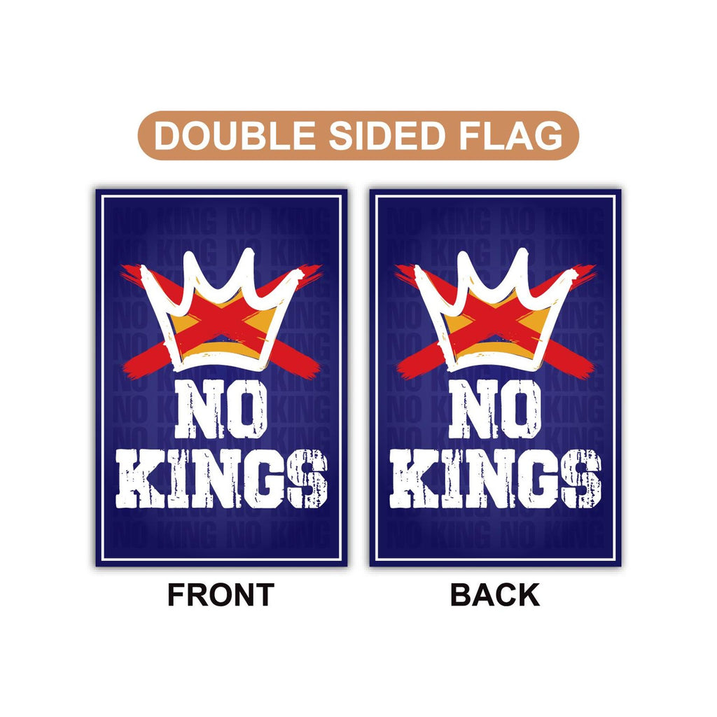 No Kings In America Garden Flag, 12x18 Inch Double Sided, Resist Hate Flag, Anti-Trump Flag, Resist Racism Flag, Resist Fascism Flag