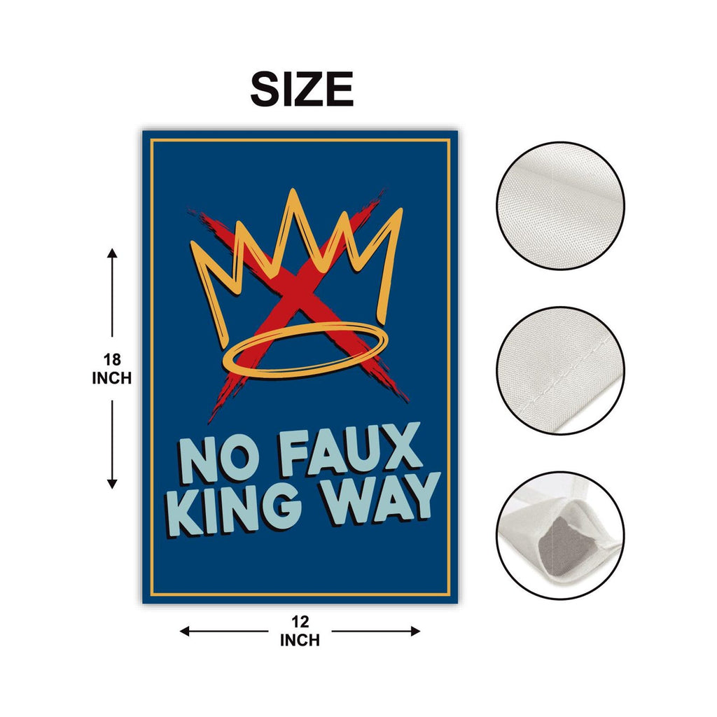 No Kings In America Garden Flag, 12x18 Inch Double Sided, No Faux King Way Flag, Anti-Trump Flag, Resist Racism Flag, Resist Fascism Flag