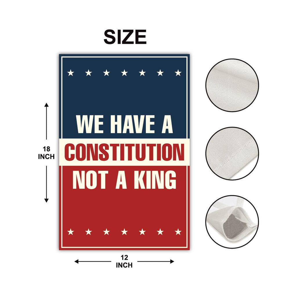 No Kings In America Garden Flag, 12x18 Inch Double Sided, Resist Hate Flag, Anti-Trump Flag, Resist Racism Flag, Resist Fascism Flag