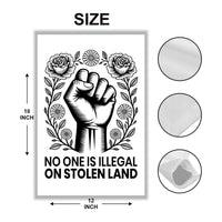 No One Is Illegal Garden Flag, 12x18 Inch Double Sided, Resist Hate Flag, Anti-Trump Flag
