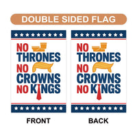 No Thrones, No Crowns, No Kings Garden Flag, Double Sided, Resist Hate Flag, Anti-Trump Flag, Resist Racism Flag, Resist Fascism Flag