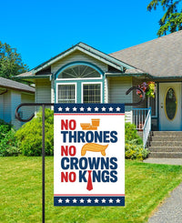 No Thrones, No Crowns, No Kings Garden Flag, Double Sided, Resist Hate Flag, Anti-Trump Flag, Resist Racism Flag, Resist Fascism Flag
