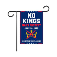 No Kings Mass Protest Garden Flag, 12x18 Inch Double Sided, Resist Hate Flag, Anti-Trump Flag, Resist Racism Flag, Resist Fascism Flag