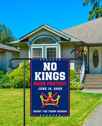 No Kings Mass Protest Garden Flag, 12x18 Inch Double Sided, Resist Hate Flag, Anti-Trump Flag, Resist Racism Flag, Resist Fascism Flag