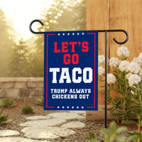 Let's Go Taco Trump Always Chickens Out Protest Garden Flag, Double Sided, Resist Hate, Anti-Trump, Resist Racism Flag, Resist Fascism Flag