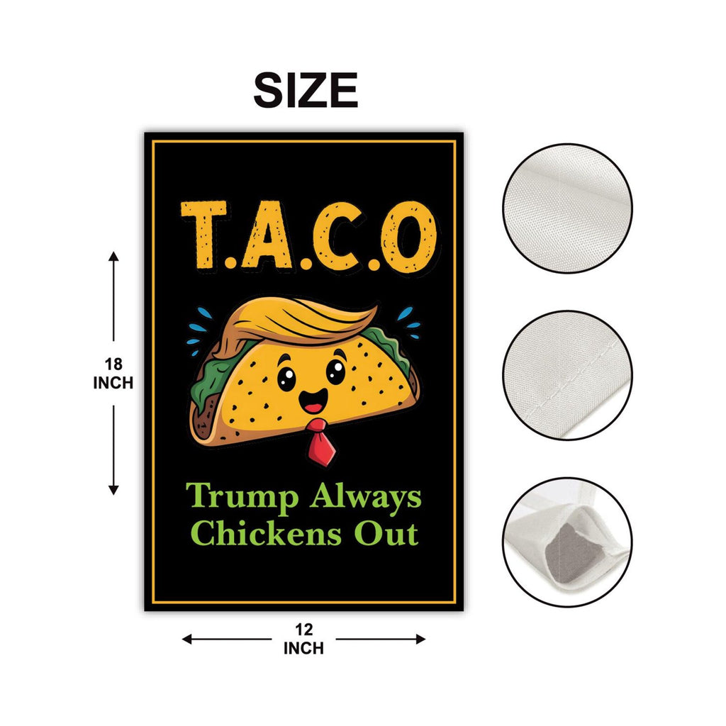 Let's Go Taco Trump Always Chickens Out Protest Garden Flag, Double Sided, Resist Hate, Anti-Trump, Resist Racism Flag, Resist Fascism Flag