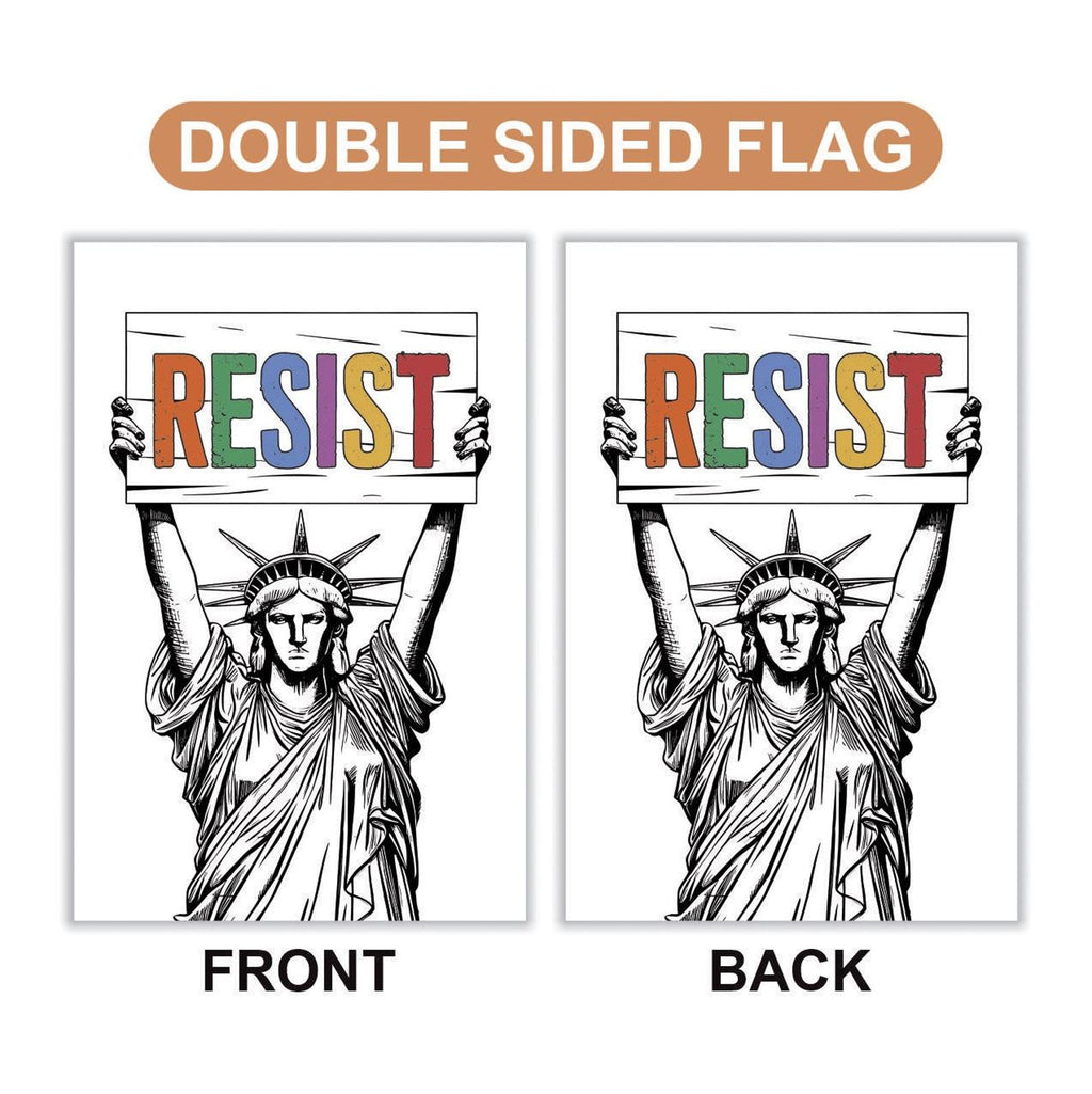 Resist Statue of Liberty Protest Garden Flag, Double Sided, Resist Hate, Anti-Trump, Resist Racism, Resist Fascism Flag