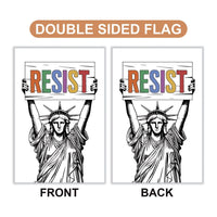 Resist Statue of Liberty Protest Garden Flag, Double Sided, Resist Hate, Anti-Trump, Resist Racism, Resist Fascism Flag
