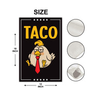 Let's Go Taco Trump Always Chickens Out Protest Garden Flag, Double Sided