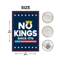 No Kings In America Garden Flag, 12x18 Inch Double Sided, Resist Hate Flag