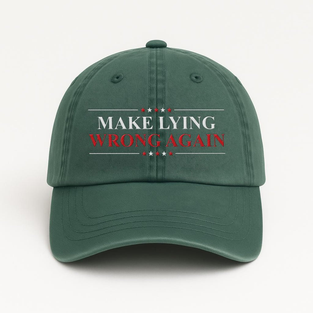 Make Lying Wrong Again Embroidered Hat, Hat Gift For Anti MAGA, Anti-Trump Hat