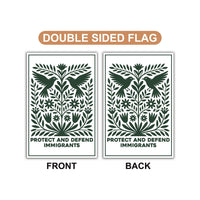 Protect and Defend Immigrants Protest Garden Flag, Double Sided, Resist Hate Flag, Anti-Trump Flag, Resist Racism Flag, Resist Fascism Flag