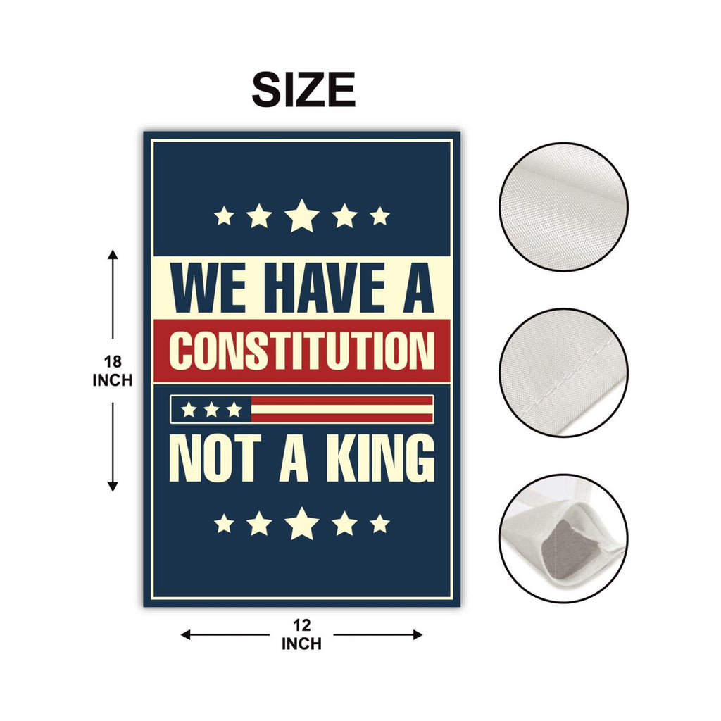 No Kings In America Garden Flag, 12x18 Inch Double Sided, Resist Hate Flag