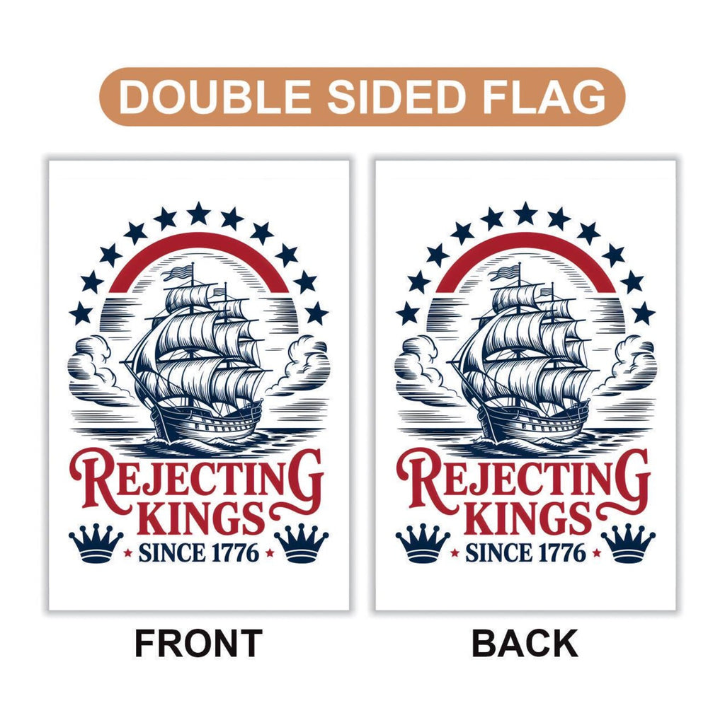 No Kings In America Garden Flag, 12x18 Inch Double Sided, Resist Hate Flag