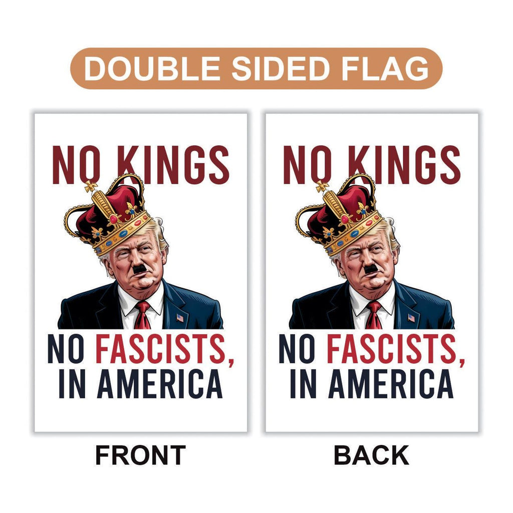 No Kings In America Garden Flag, 12x18 Inch Double Sided, Resist Hate Flag