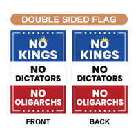 No Kings No Dictators Garden Flag, 12x18 Inch Double Sided, Resist Hate, Anti-Trump Flag