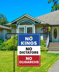 No Kings No Dictators Garden Flag, 12x18 Inch Double Sided, Resist Hate, Anti-Trump Flag