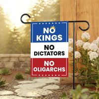 No Kings No Dictators Garden Flag, 12x18 Inch Double Sided, Resist Hate, Anti-Trump Flag