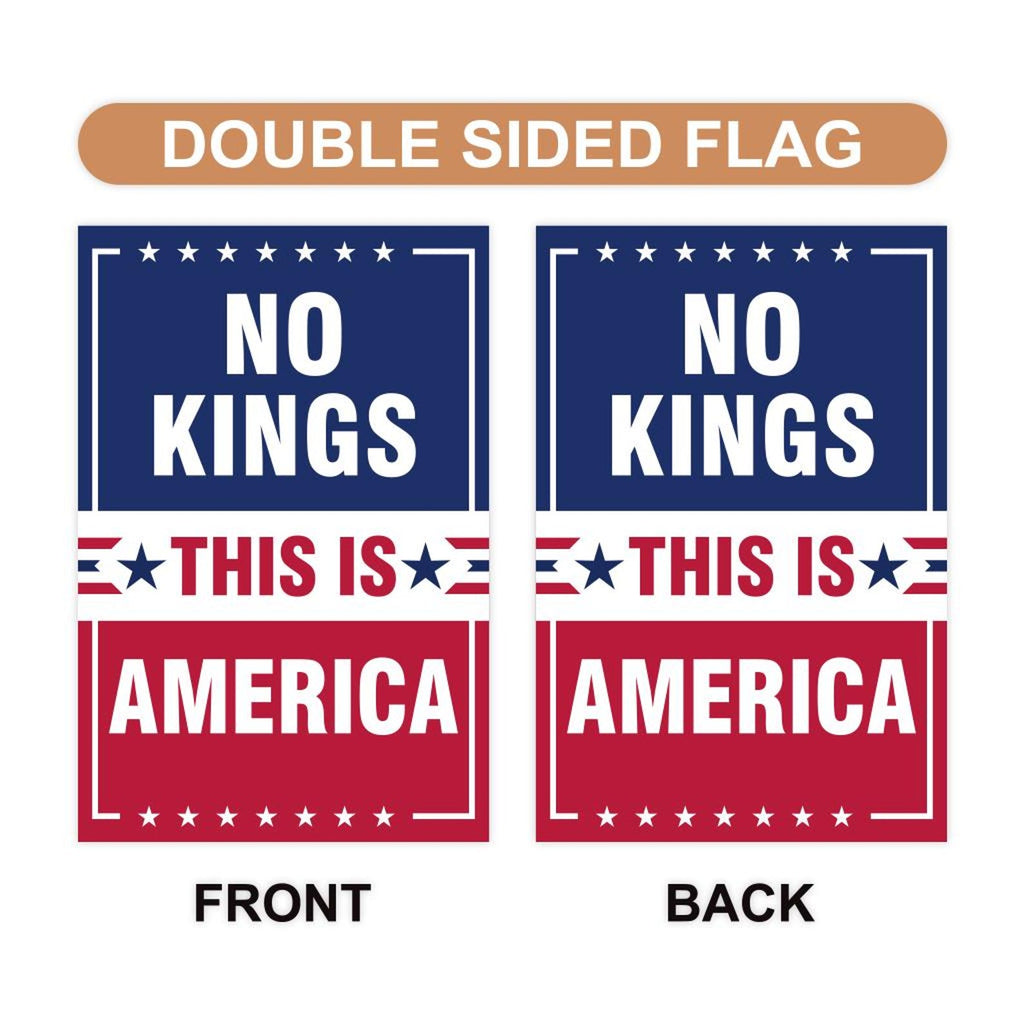 No Kings Protect Democracy Garden Flag, 12x18 Inch Double Sided, Resist Hate, Anti-Trump Flag