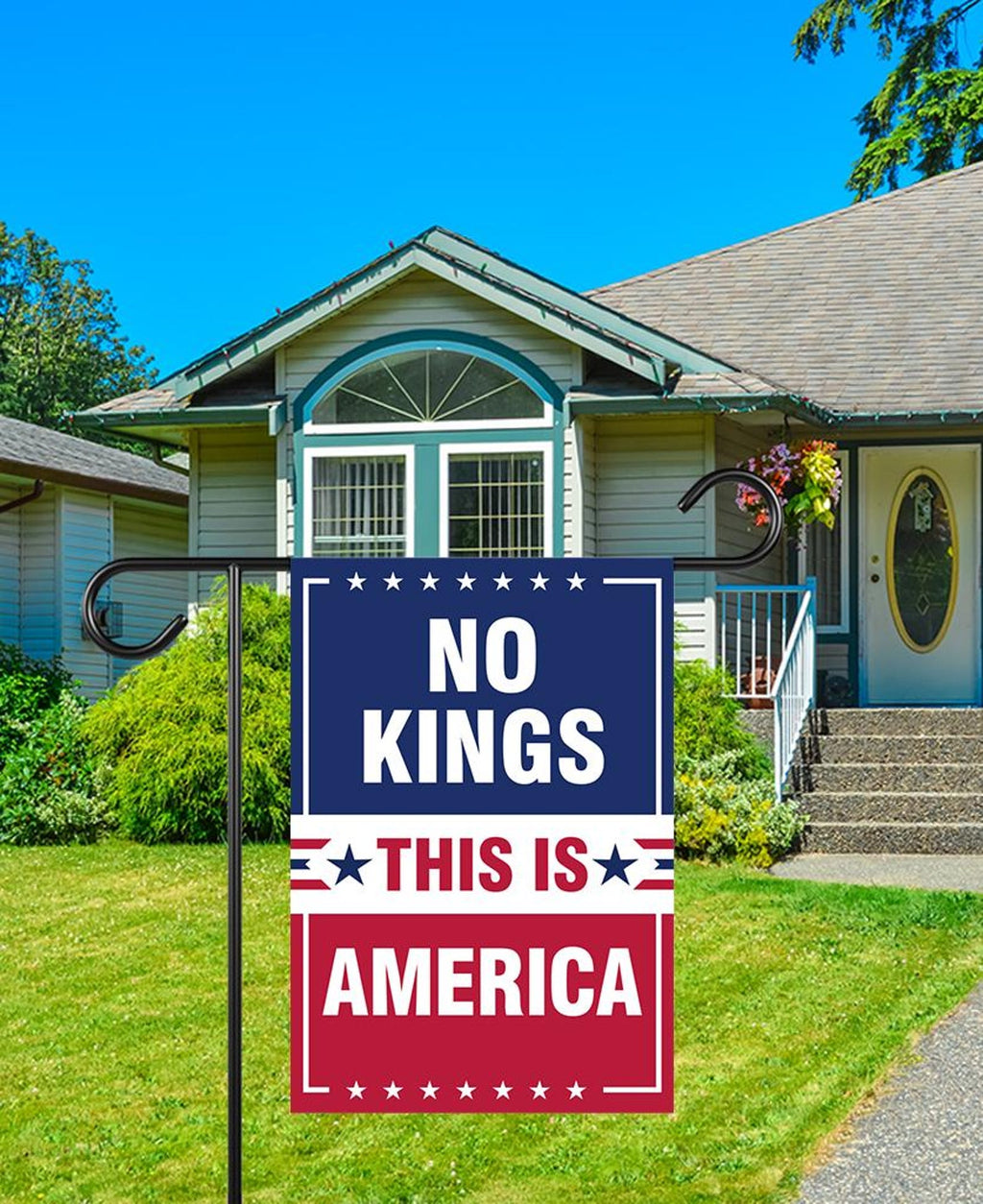 No Kings Protect Democracy Garden Flag, 12x18 Inch Double Sided, Resist Hate, Anti-Trump Flag