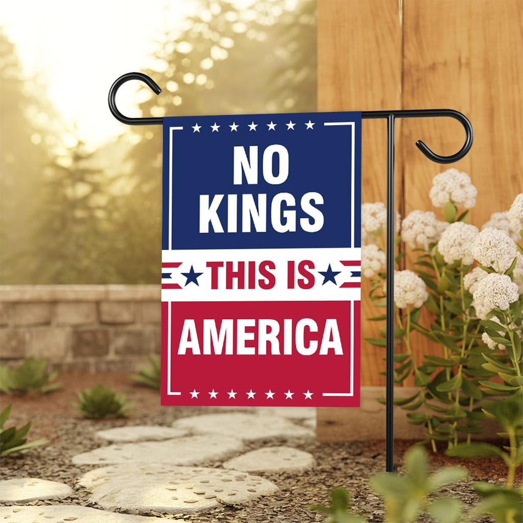 No Kings Protect Democracy Garden Flag, 12x18 Inch Double Sided, Resist Hate, Anti-Trump Flag