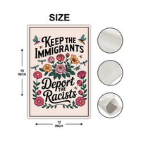 Abolish ICE Garden Flag, Double Sided, Keep the Immigrants, Deport the Racists Flag, Anti-Trump, Resist Racism Flag, Resist Fascism Flag