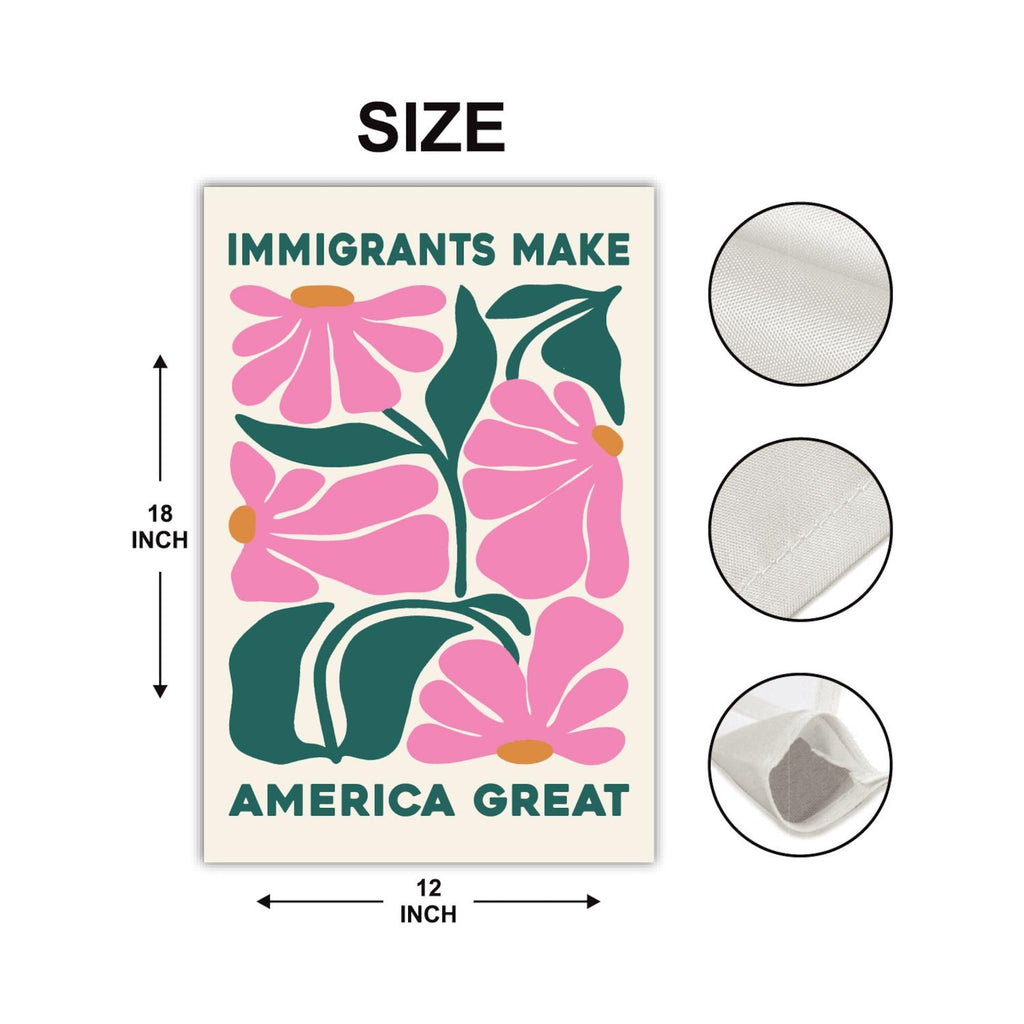 Immigrants Make America Great Land Garden Flag, Double Sided, Resist Hate Flag