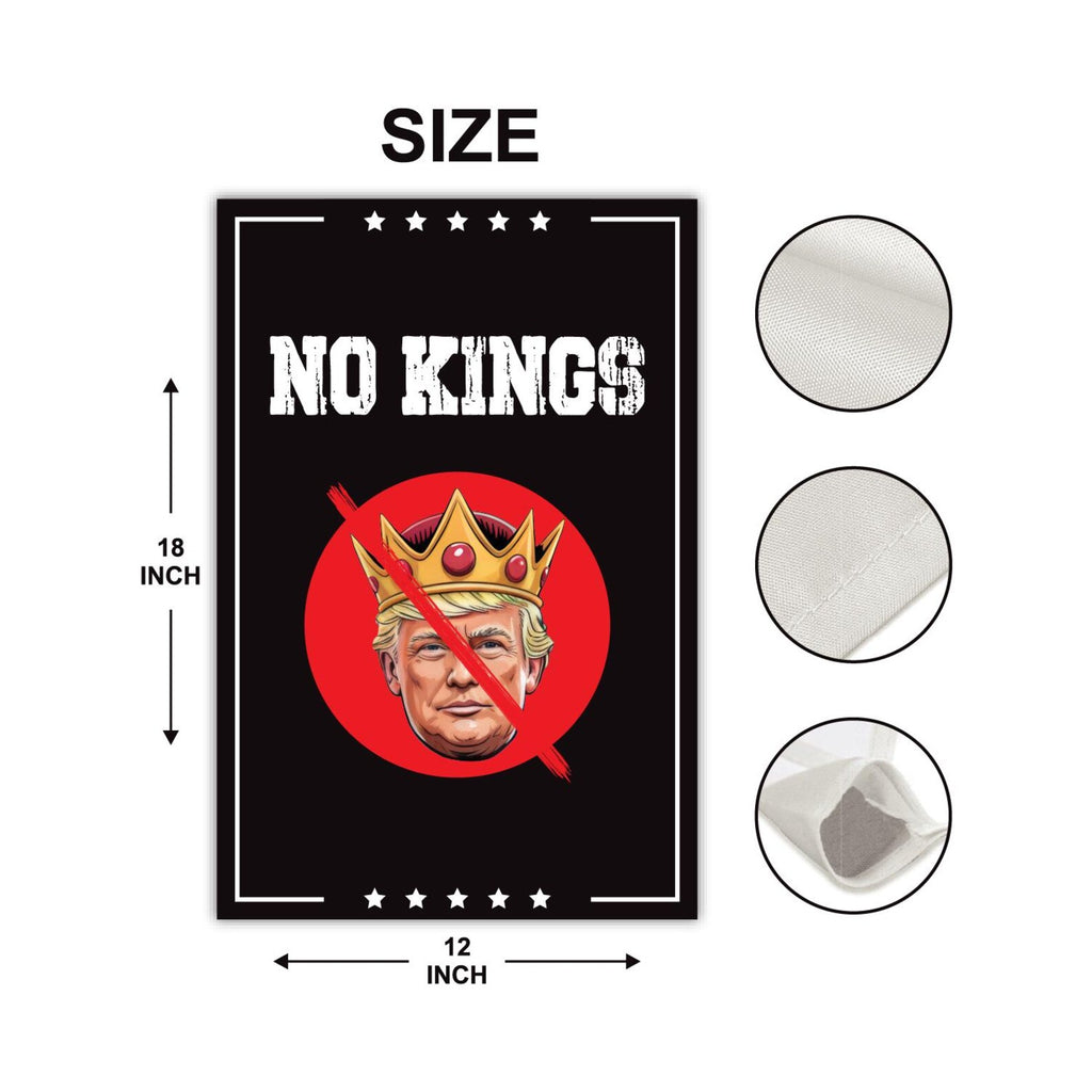 No Kings In America Garden Flag, Double Sided, Resist Hate Flag, Anti-Trump Flag