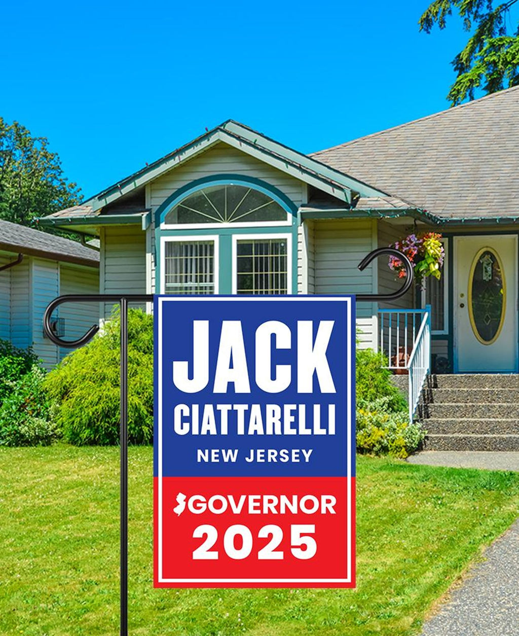 Jack Ciattarelli For New Jersey Governor 2025 Garden Flag, Double Sided, 2025 Governor Flag, Elections Flag, Race Red White & Blue Flag