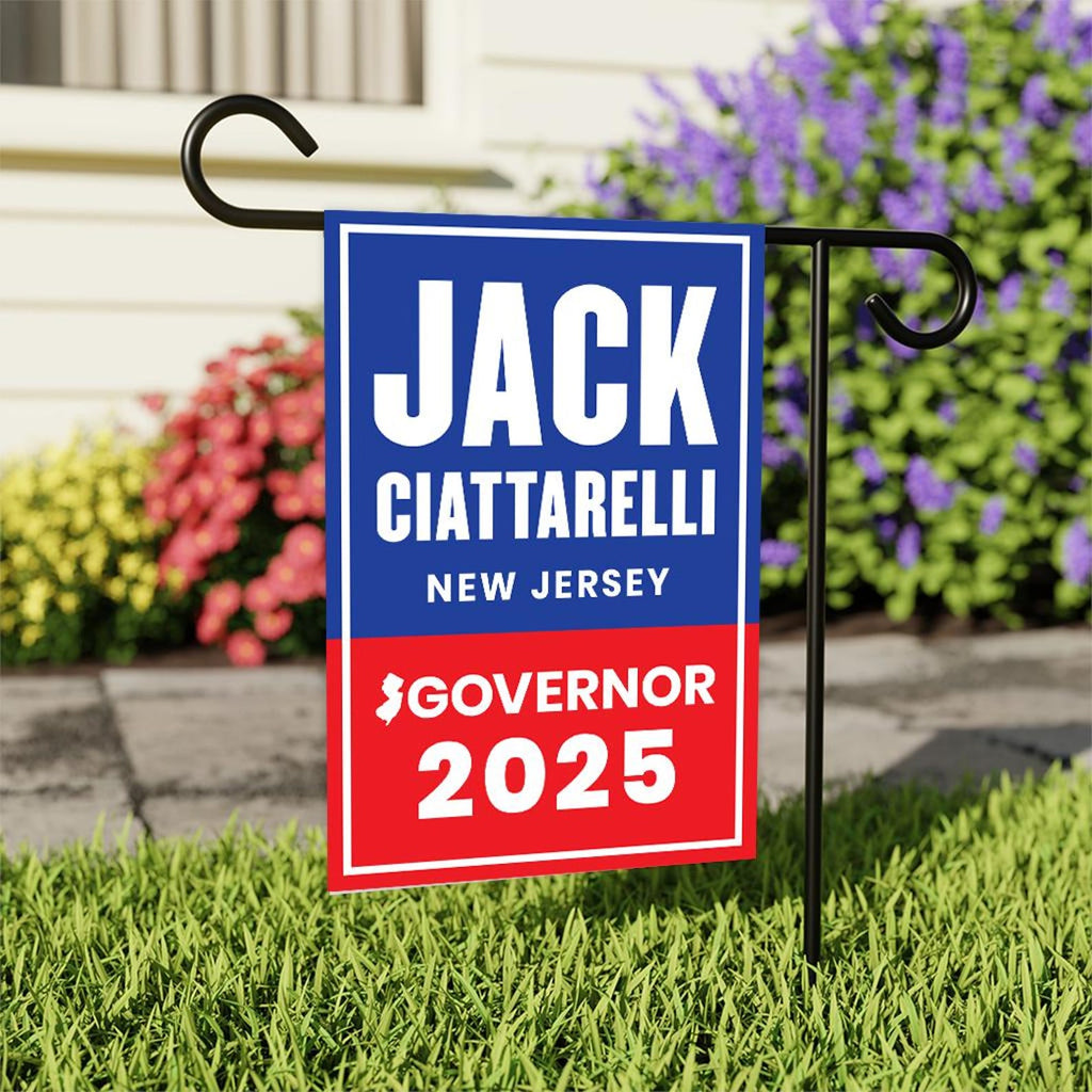 Jack Ciattarelli For New Jersey Governor 2025 Garden Flag, Double Sided, 2025 Governor Flag, Elections Flag, Race Red White & Blue Flag