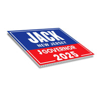 Jack Ciattarelli For New Jersey Governor 2025 Yard Sign, Corrugated Plastic Governor Elections Race Red White & Blue Sign with Metal H-Stake